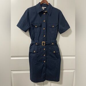 REGINA PORTER -Vintage 100% cotton short sleeve button dress